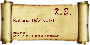 Katona Dévald névjegykártya